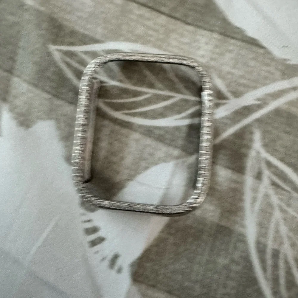 Silver Rectangular Apple Watch cover with rhinestones